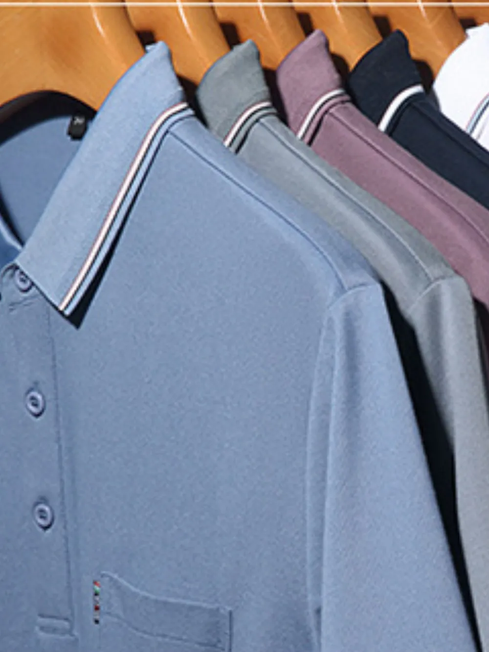 Men's Plus Size Classic Business Casual Striped Collar Polo Shirt, image 5