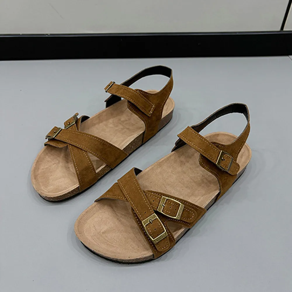 Open Toe Flat Buckle Sandals, image 4