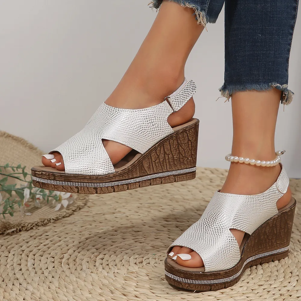 Peep Toe Wedge Sandals, image 2