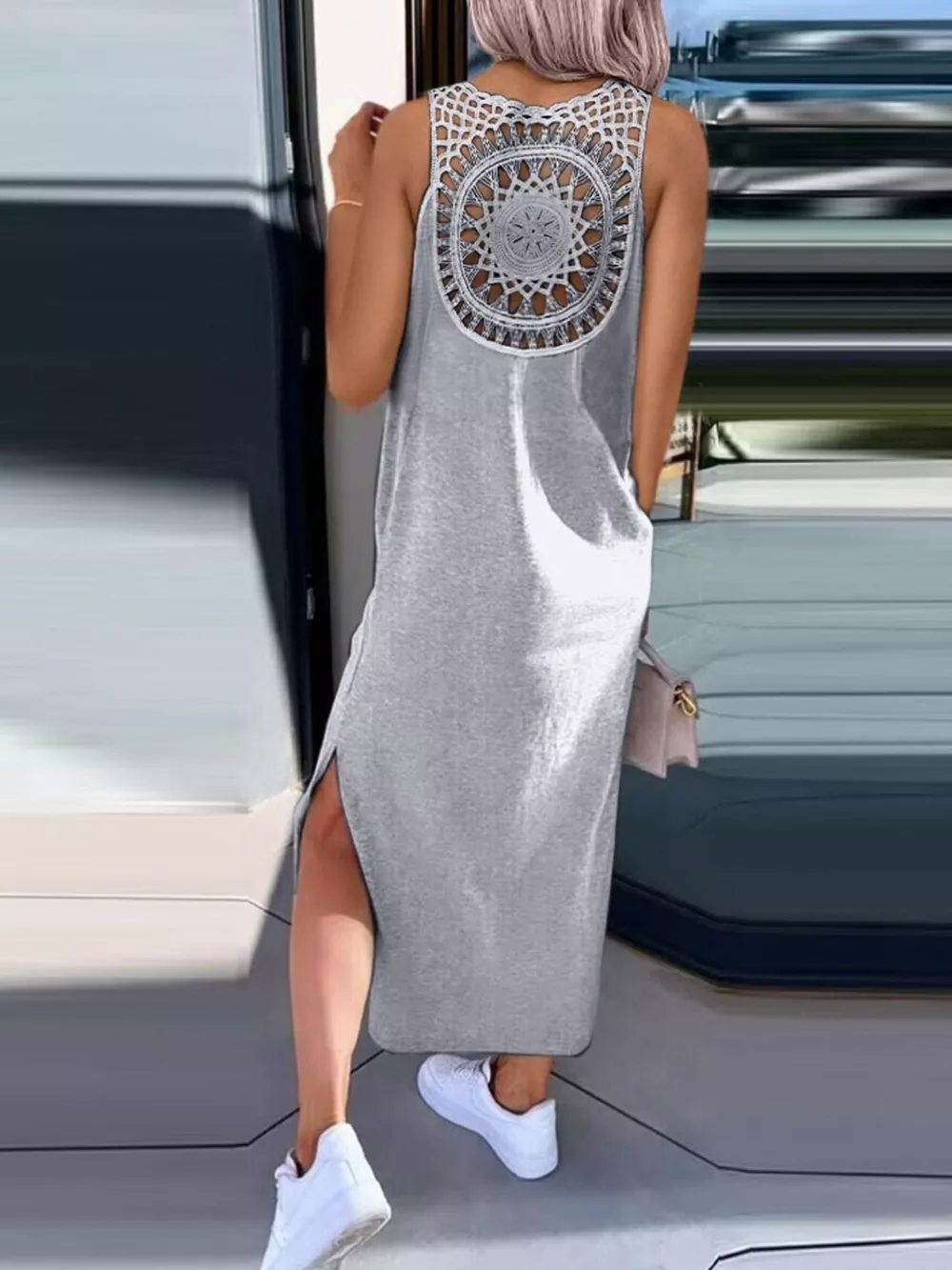 Side Slit Sleeveless Maxi Dress, image 4