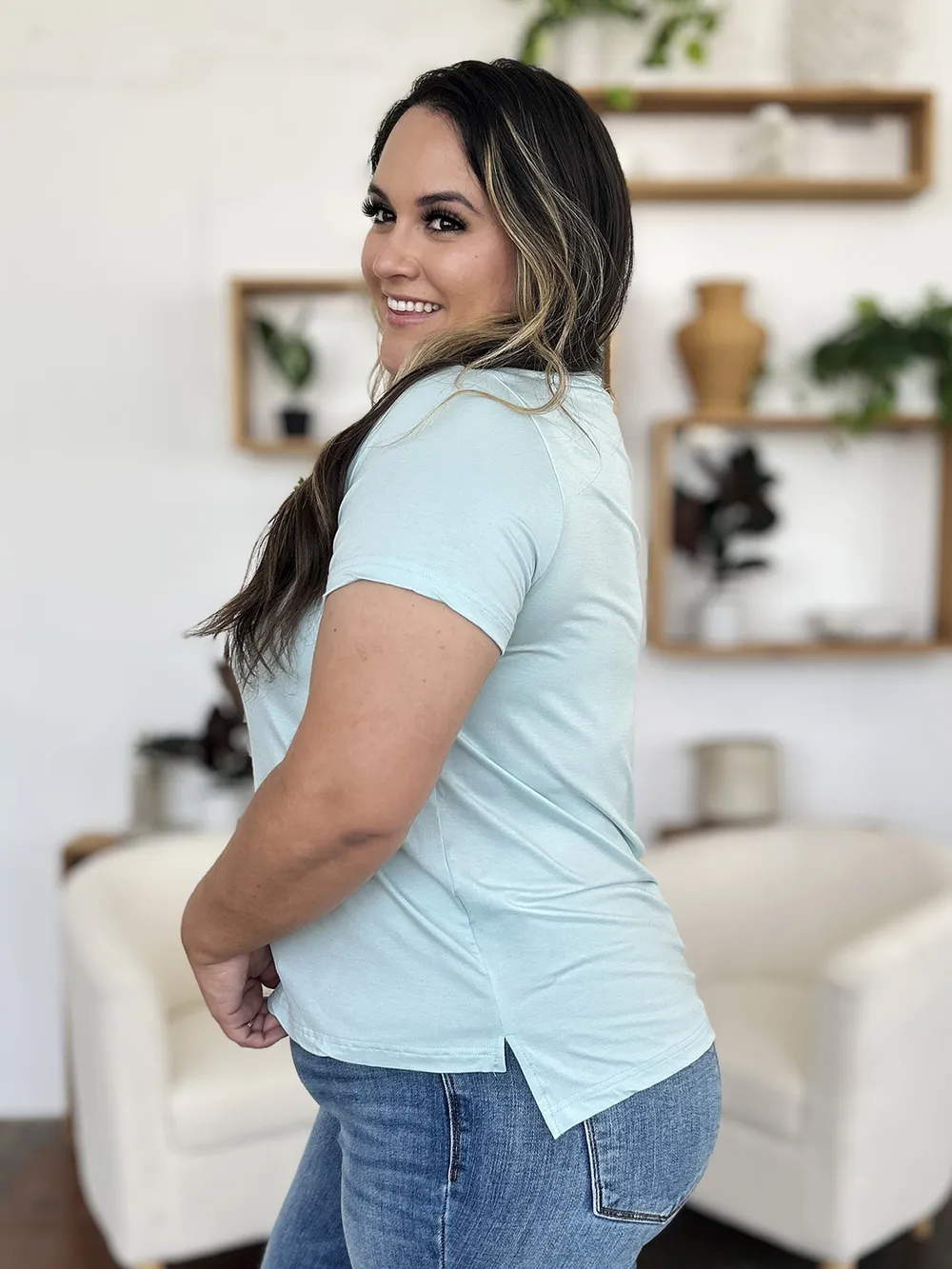 Bamboo Full Size Round Neck Short Sleeve T-Shirt Plus Size, image 17