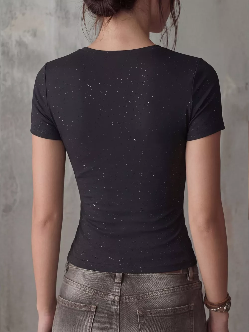 Crossover Short Sleeve Fitted T-Shirt, image 5