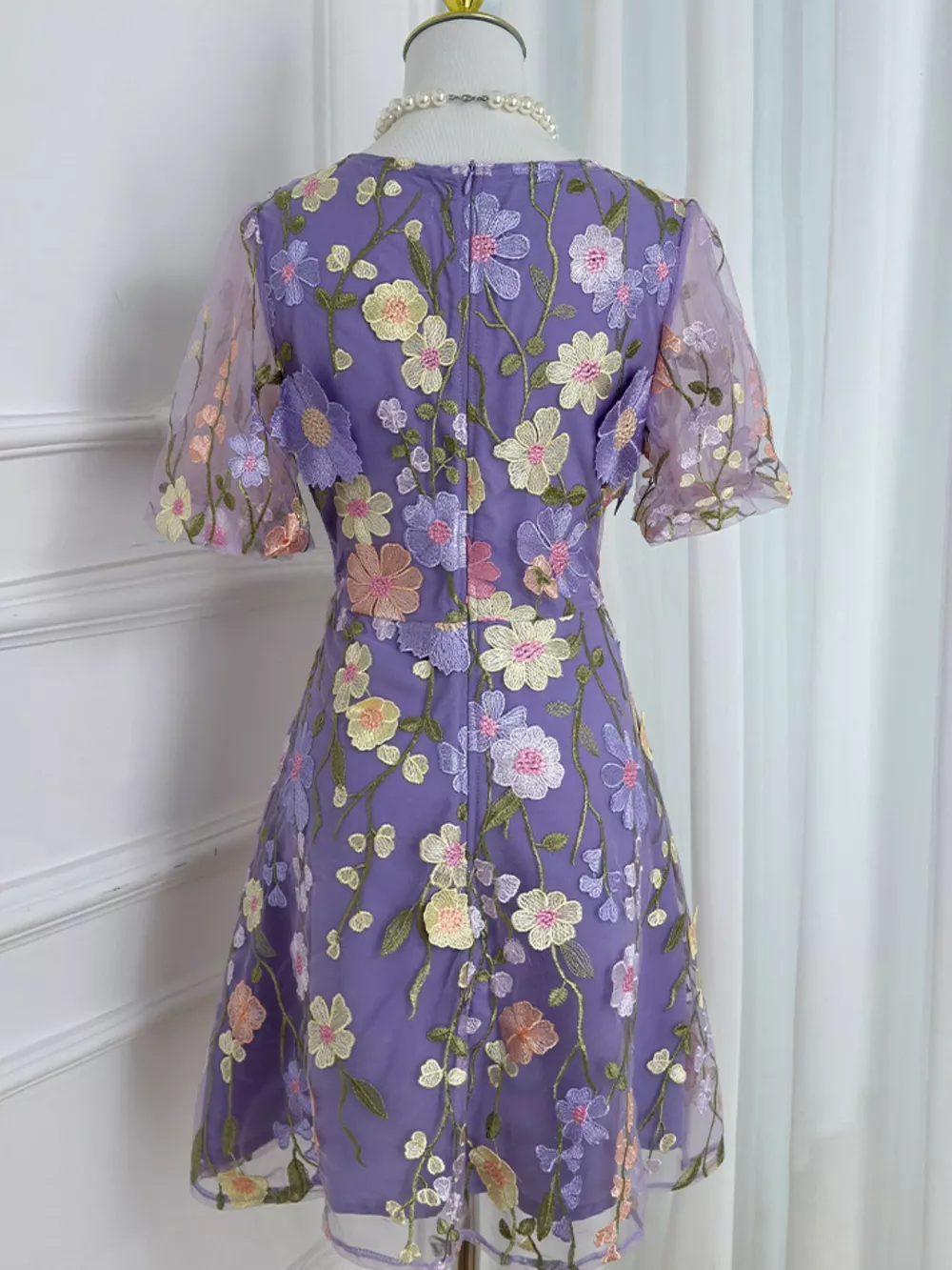 Plus Size Embroidered Floral V-Neck Mini Dress, image 12