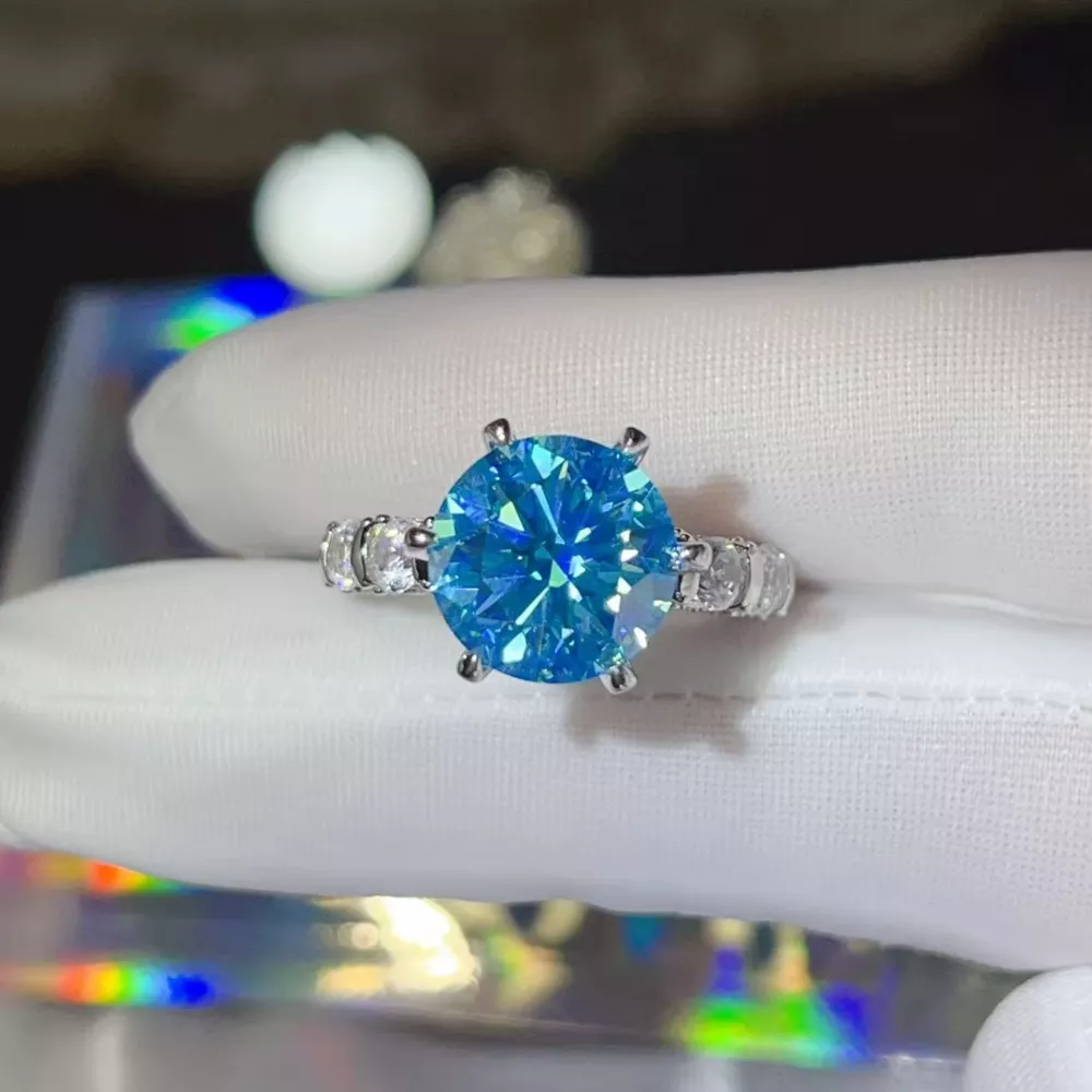 5 Carat Moissanite 6-Prong 925 Sterling Silver Ring, image 3