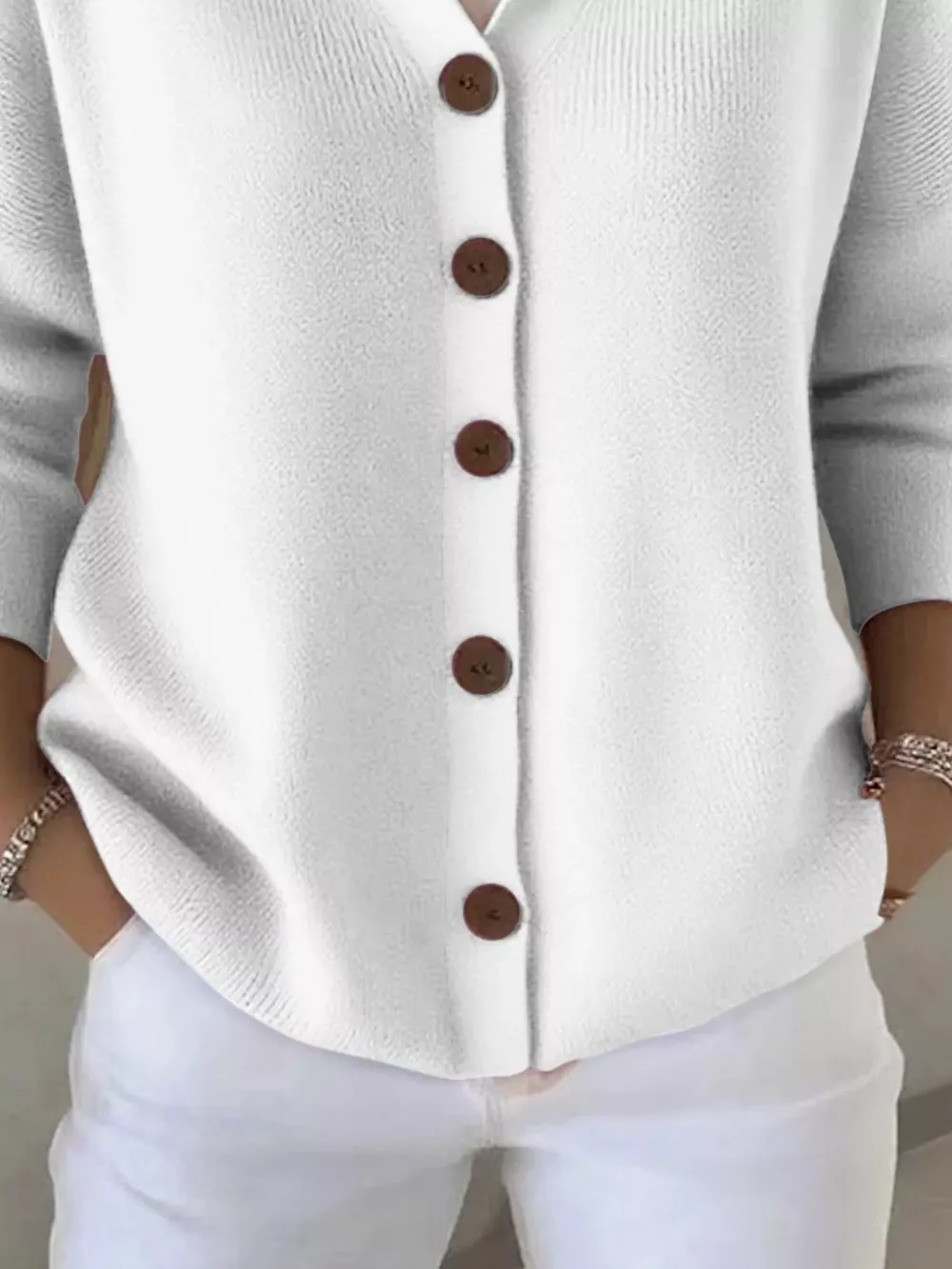 Full Size Hooded Button-Front Soft Knit Cardigan Plus Size, image 10