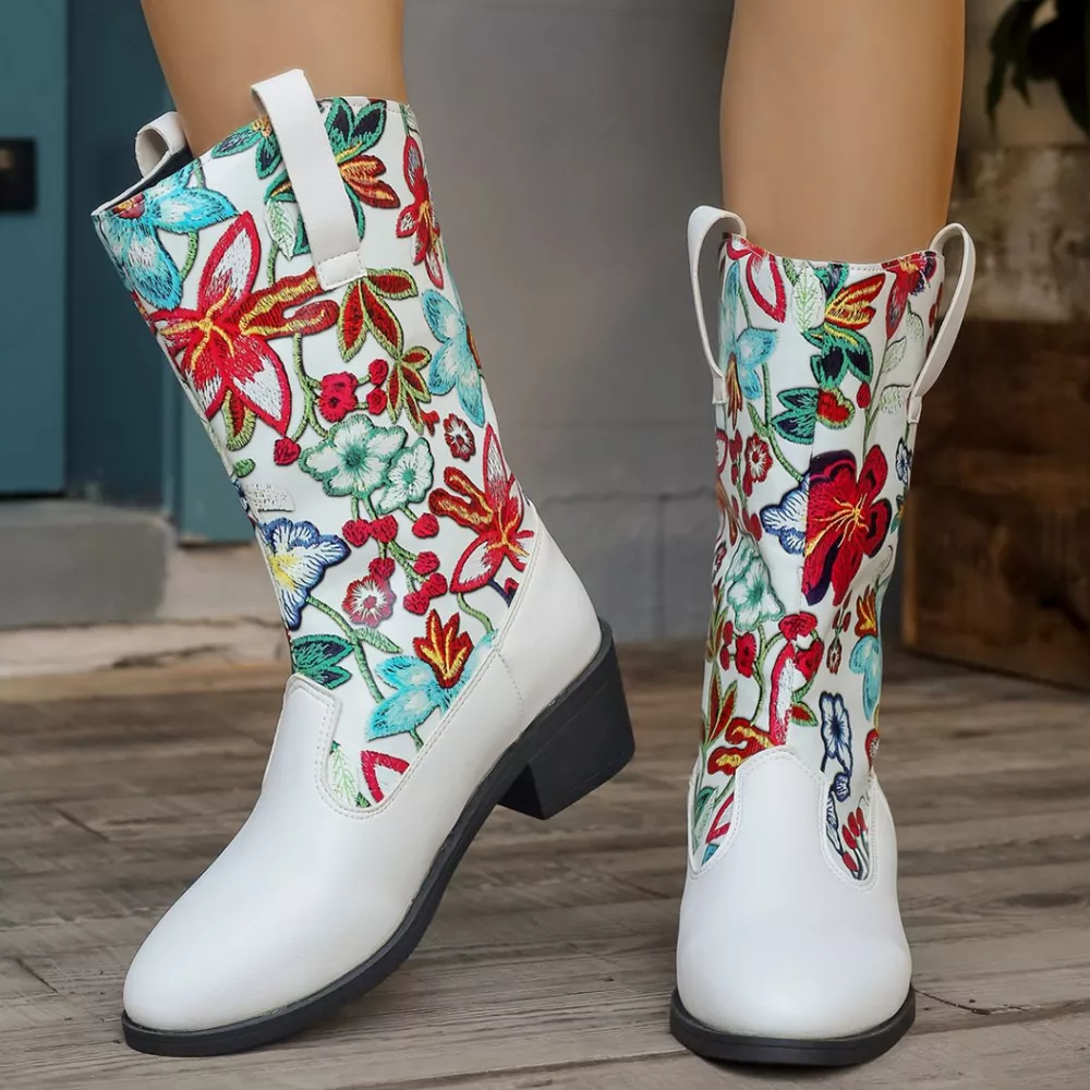 Floral Block Heel Boots, image 6