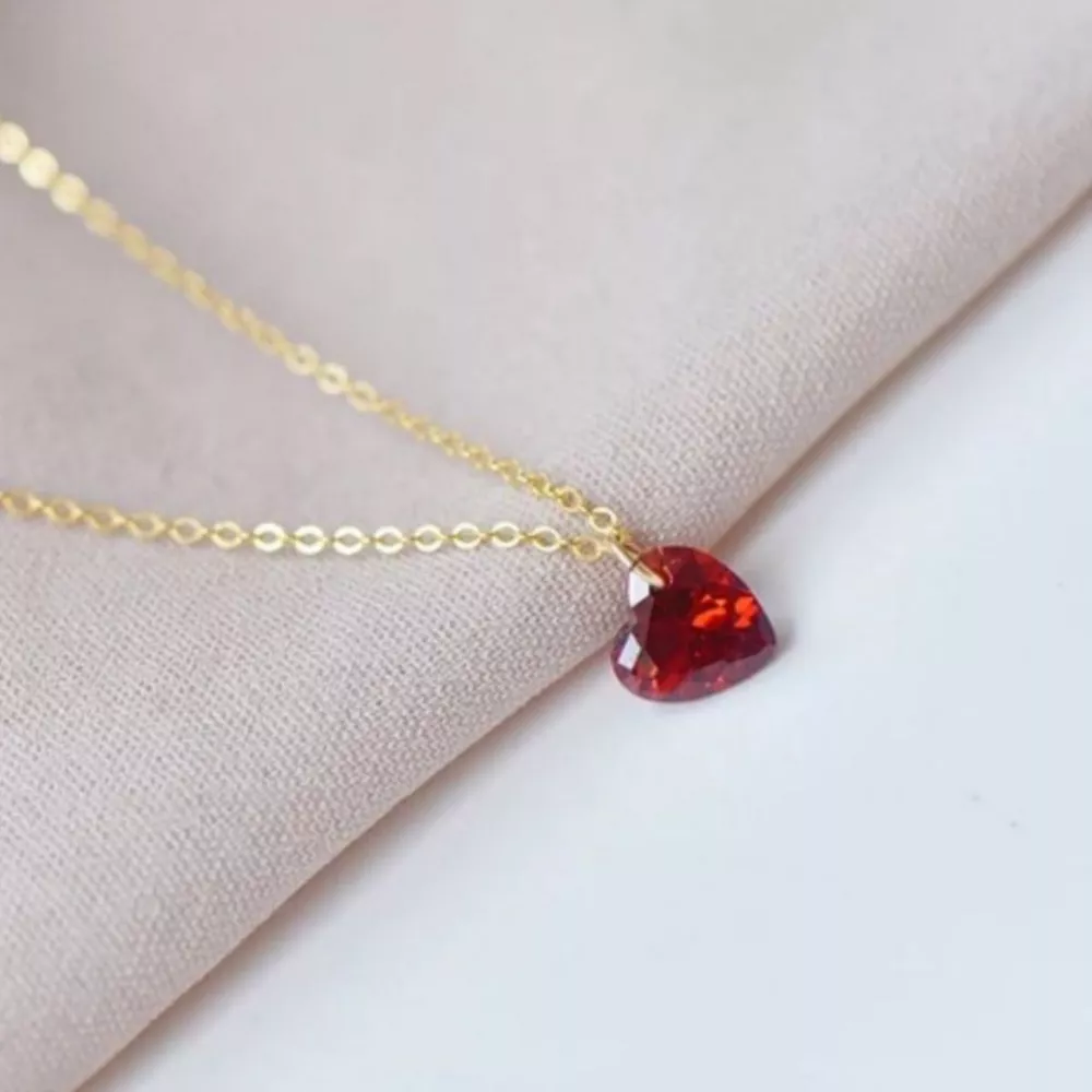 925 Sterling Silver Zircon Heart Necklace, image 8