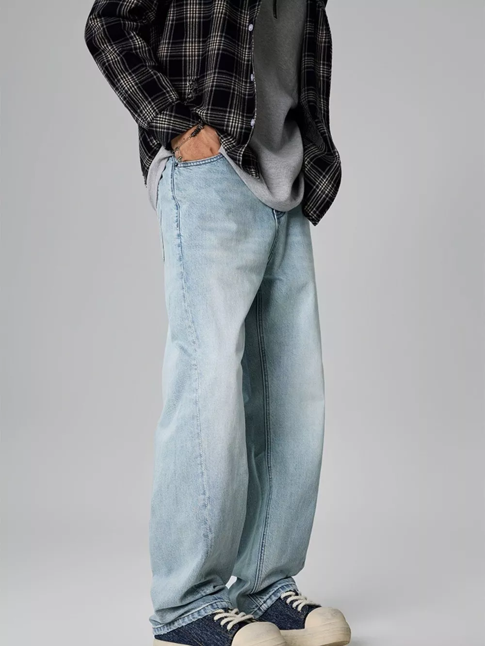 Men's Wash Straight Leg Jeans, image 5