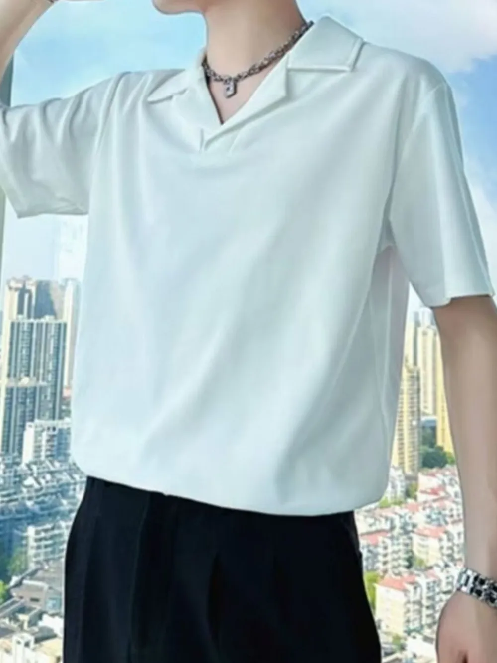 Men's Plus Size Collared Neck Short Sleeve Polo, image 2