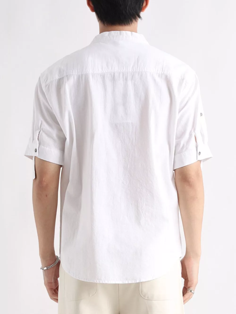 Men's Plus Size Button Detail Short Sleeve Shirt, image 7