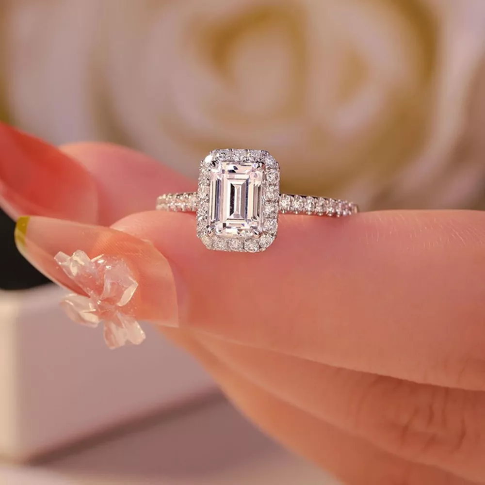 1 Carat Moissanite 925 Sterling Silver Ring, image 6