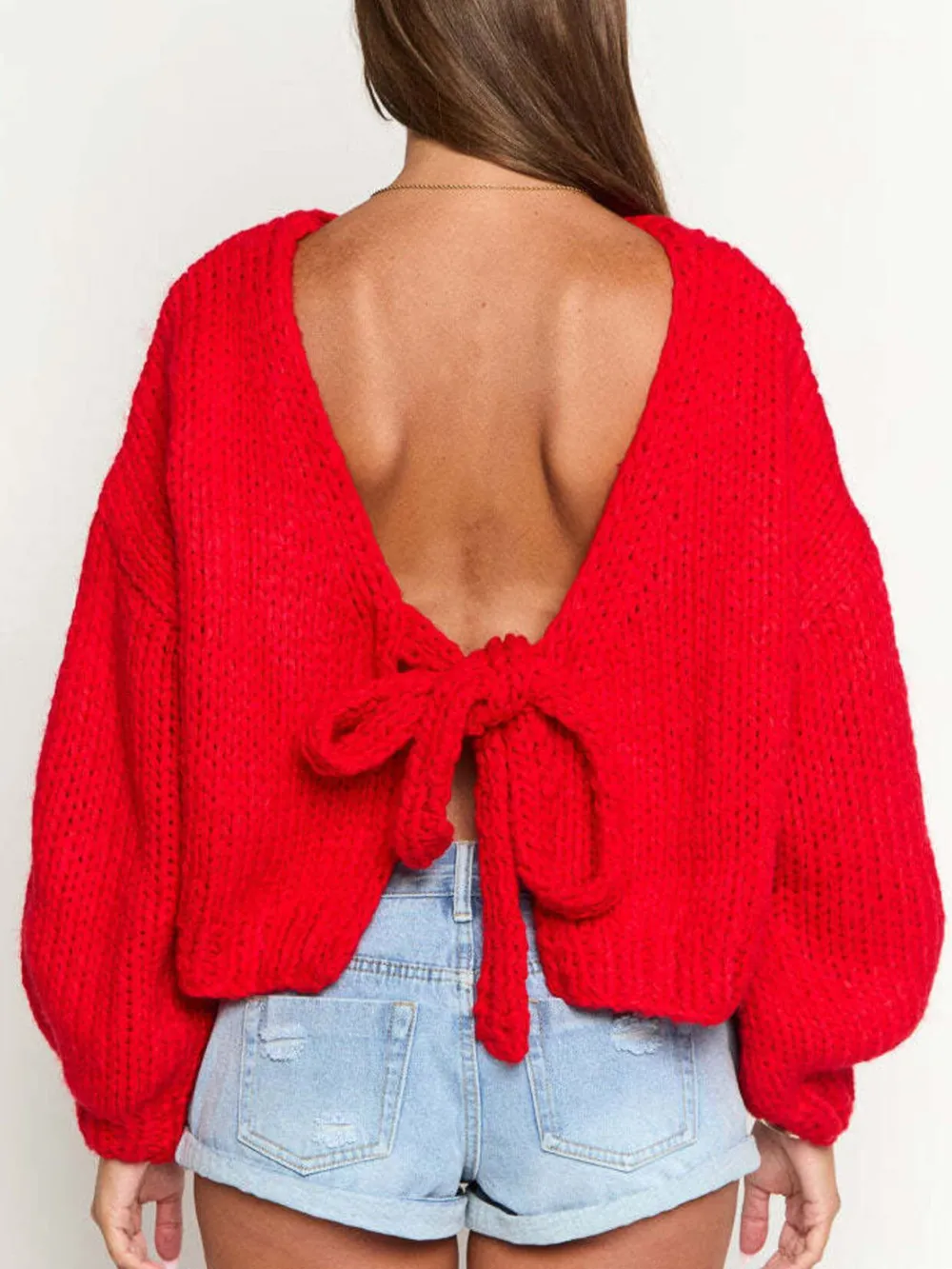 Tied Drop Shoulder Cardigan, image 6