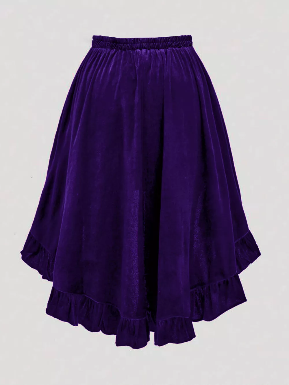 Plus Size Ruffled Velvet Elastic Waist Skirt, image 12