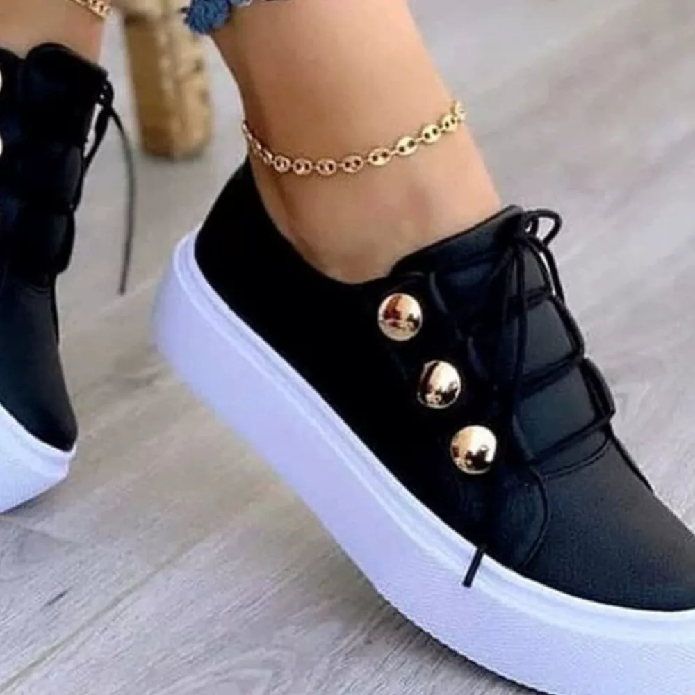 Round Toe Platform Sneakers, image 7