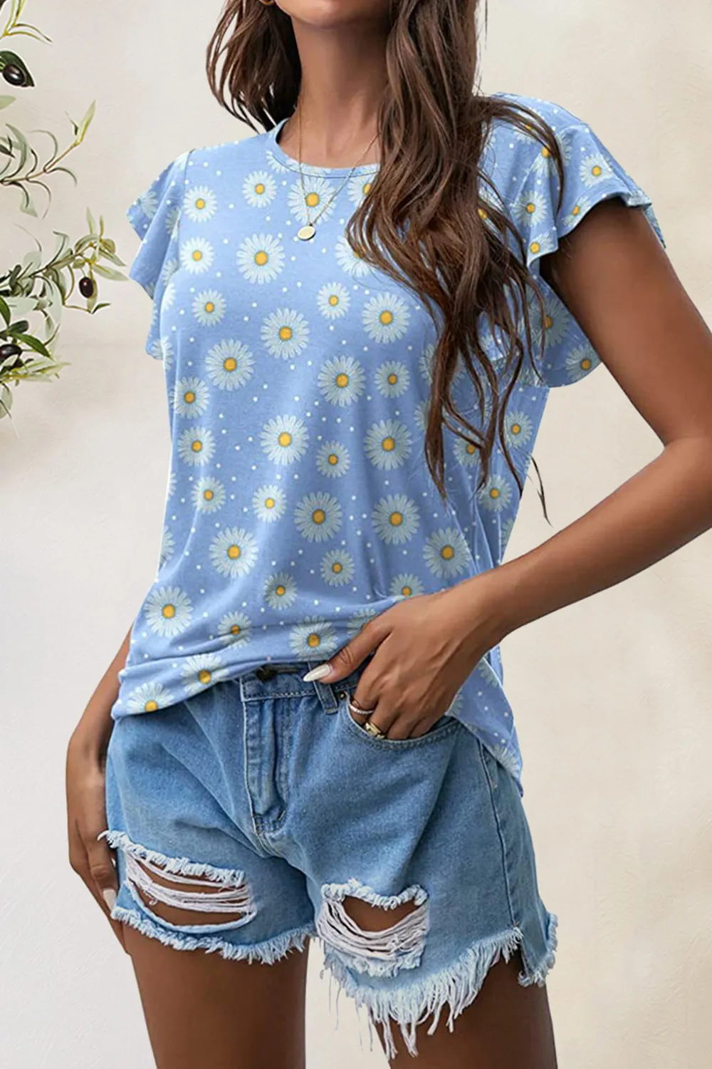 Printed Round Neck Short Sleeve T-Shirt, image 3