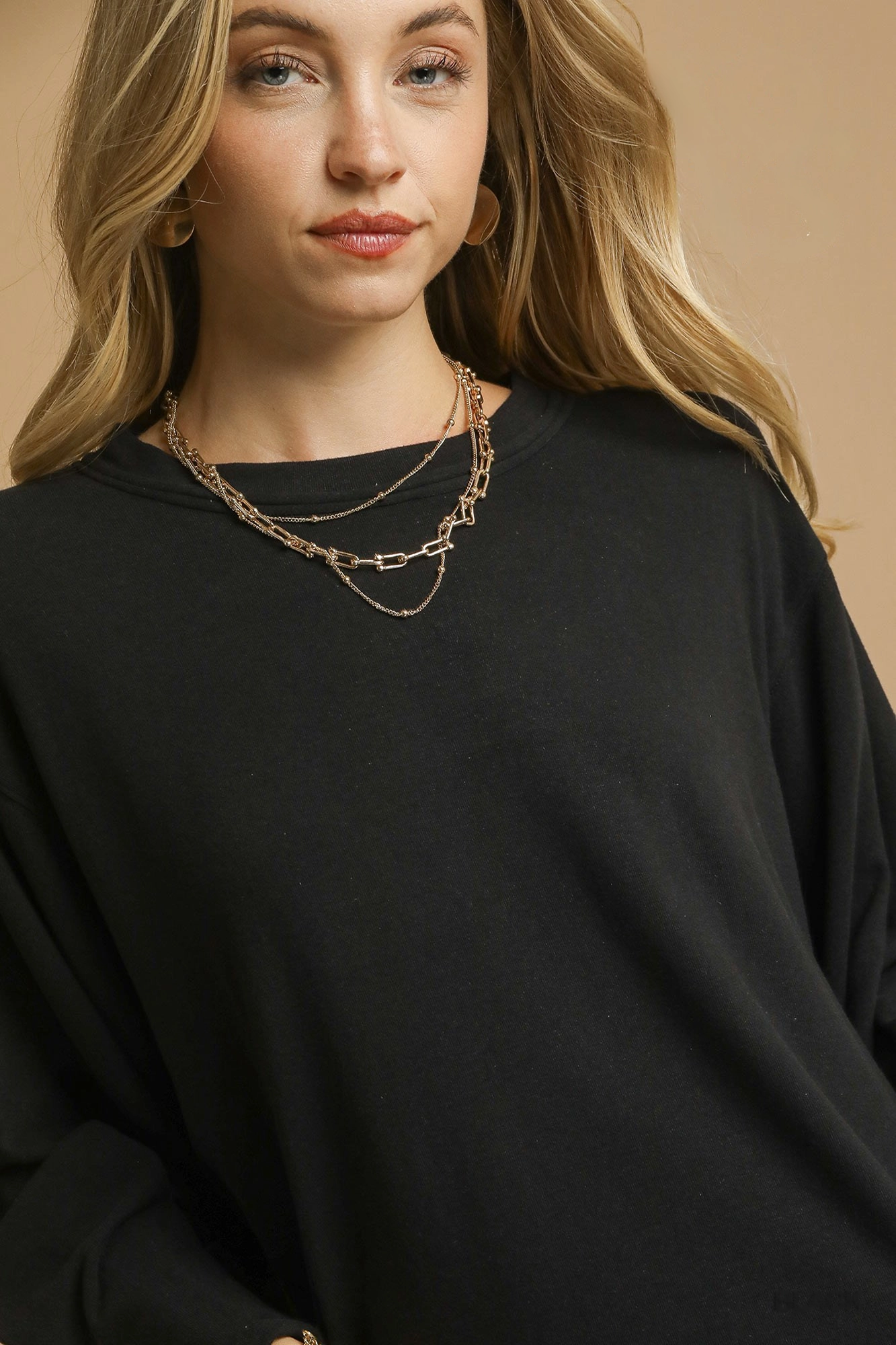 Brushed Fleeve Crewneck Top, image 2