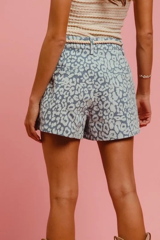 Rope Belt Leopard Shorts, image 4