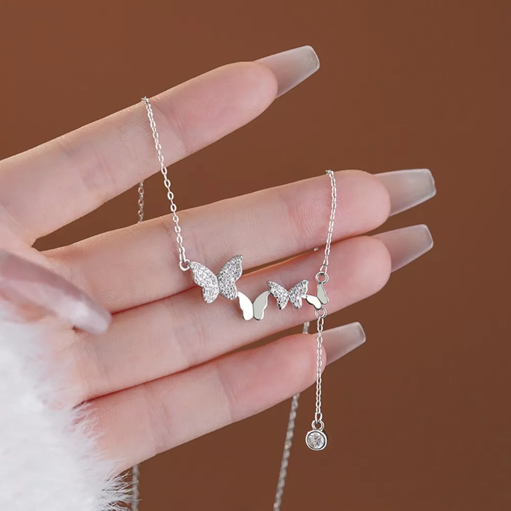 925 Sterling Silver Butterfly Necklace, image 2