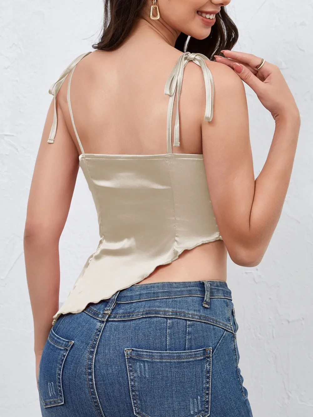 Asymmetrical Tie Shoulder Cami, image 4