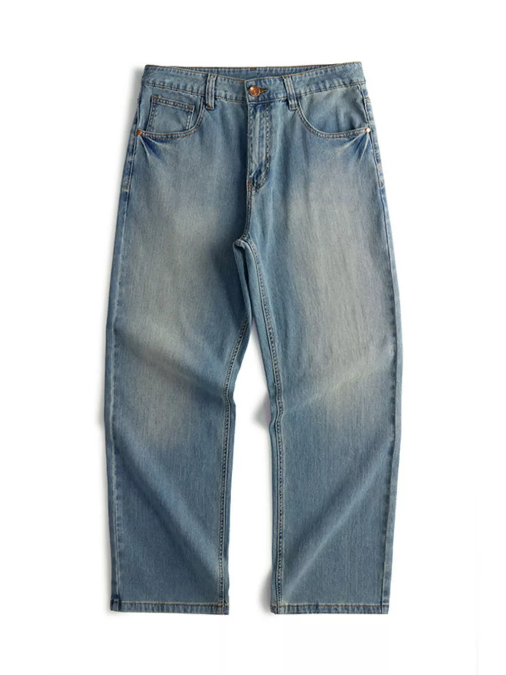 Men's Vintage Wash Loose Fit Jeans, image 6