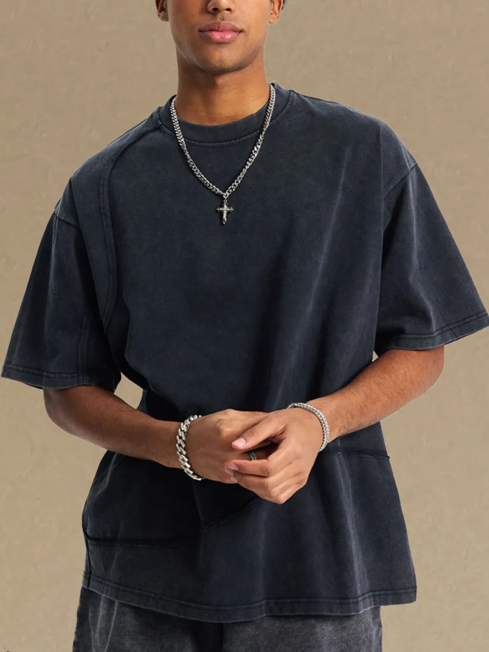 Men's Round Neck Half Sleeve T-Shirt, image 2