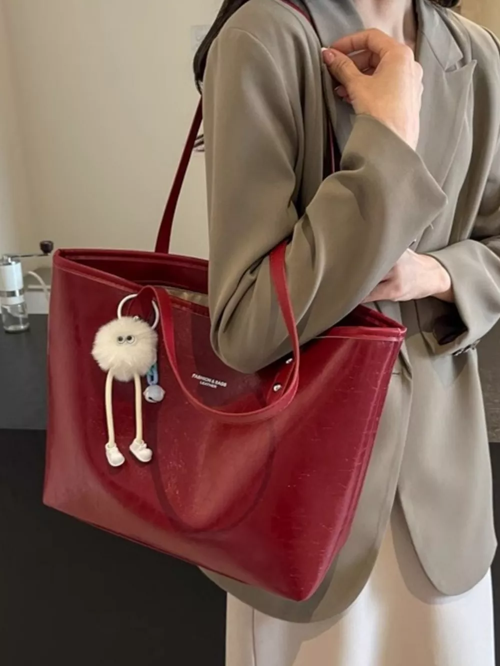 Faux Leather Shoulder Bag, image 5