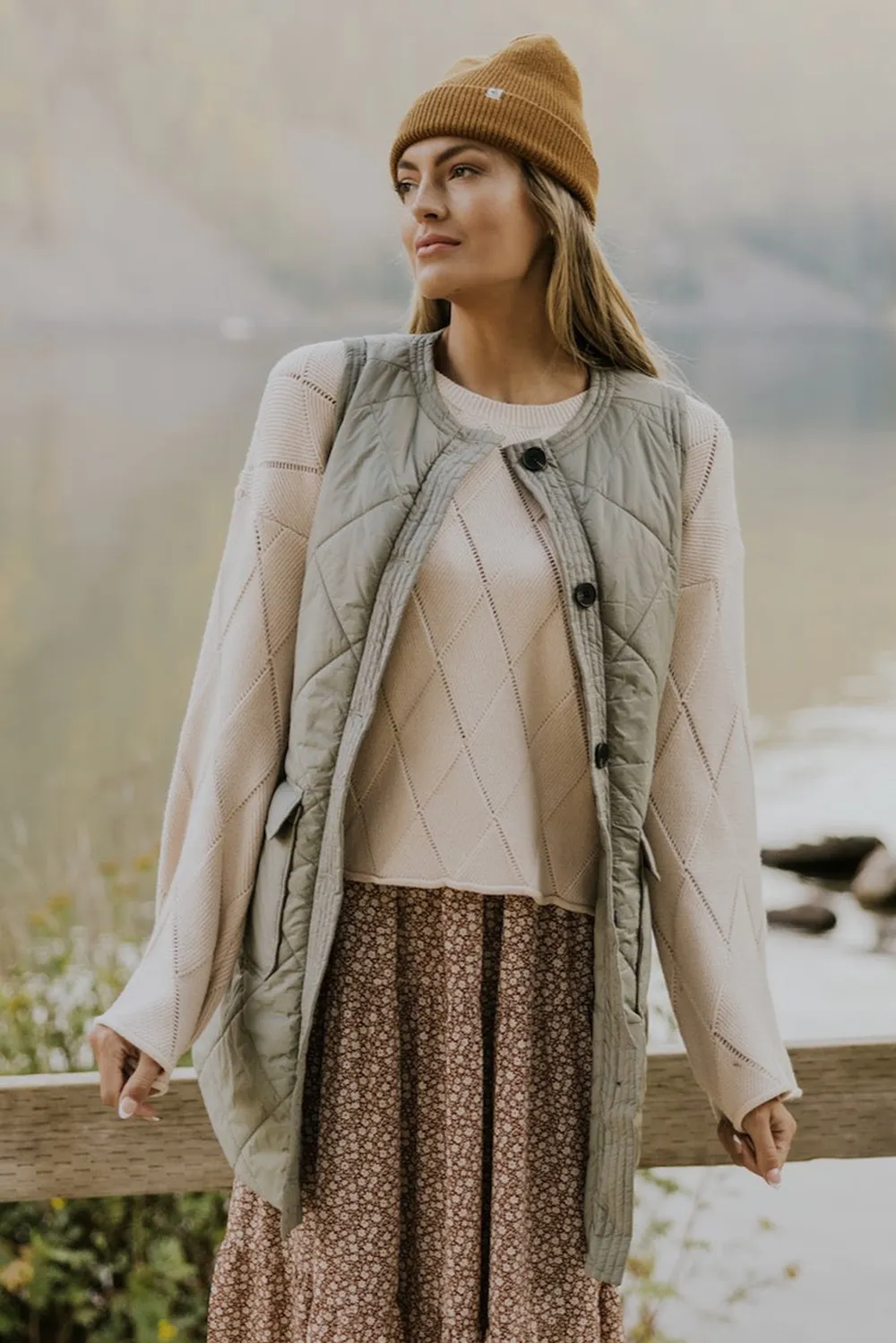 Button Up Pocketed Vest Coat, image 4