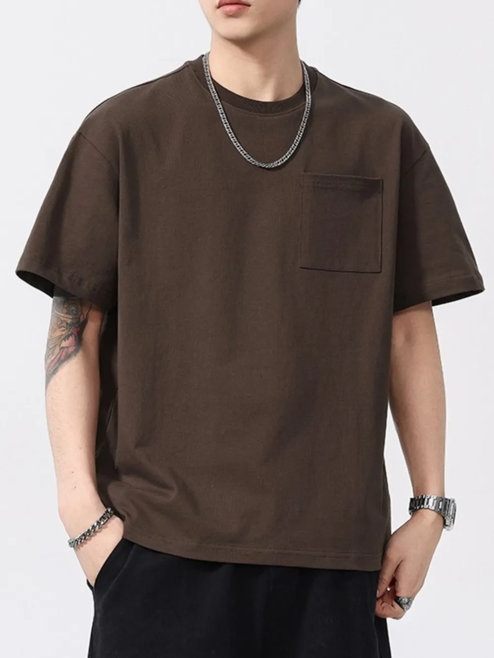Men's Full Size Round Neck Short Sleeve T-Shirt Plus Size, image 4