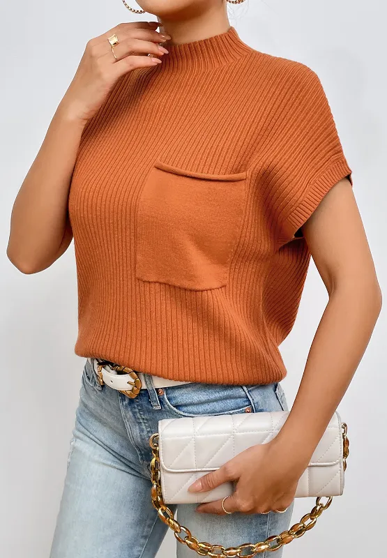 Mock Neck Sweater Vest with Chest Pocket, image 7