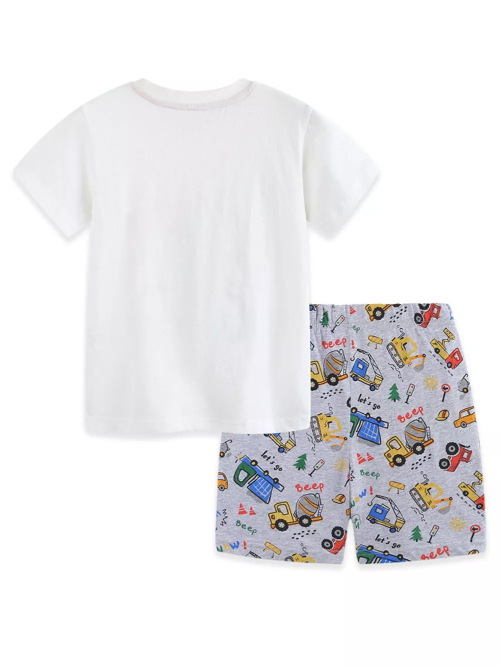Children's Cartoon Car Print Short Sleeve Tee and Shorts Set, image 6