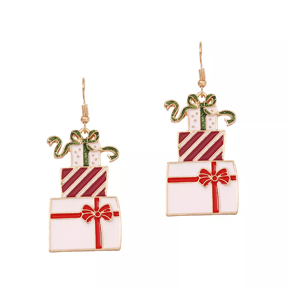 Christmas Gift Box Dangle Earrings, image 5
