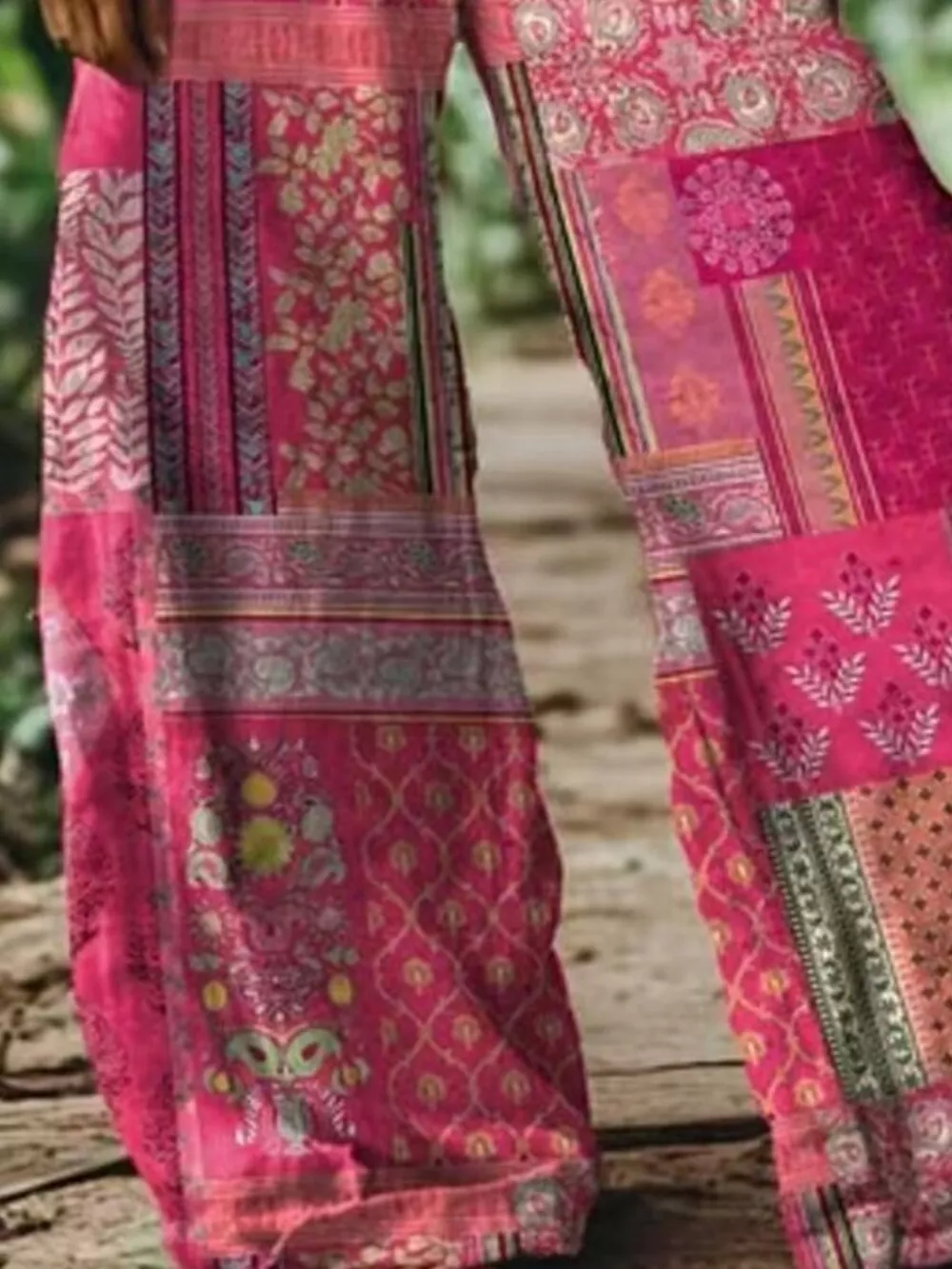 Full Size Floral Wide-Leg Pants Plus Size, image 4