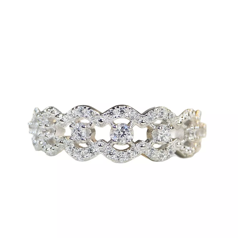 925 Sterling Silver Zircon Band Ring, image 8