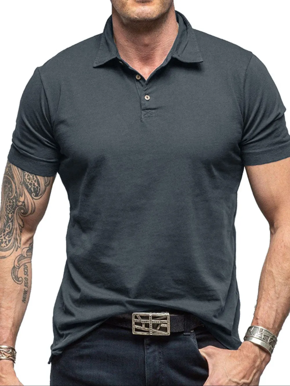 Men's Collared Neck Short Sleeve Polo Shirt, image 9