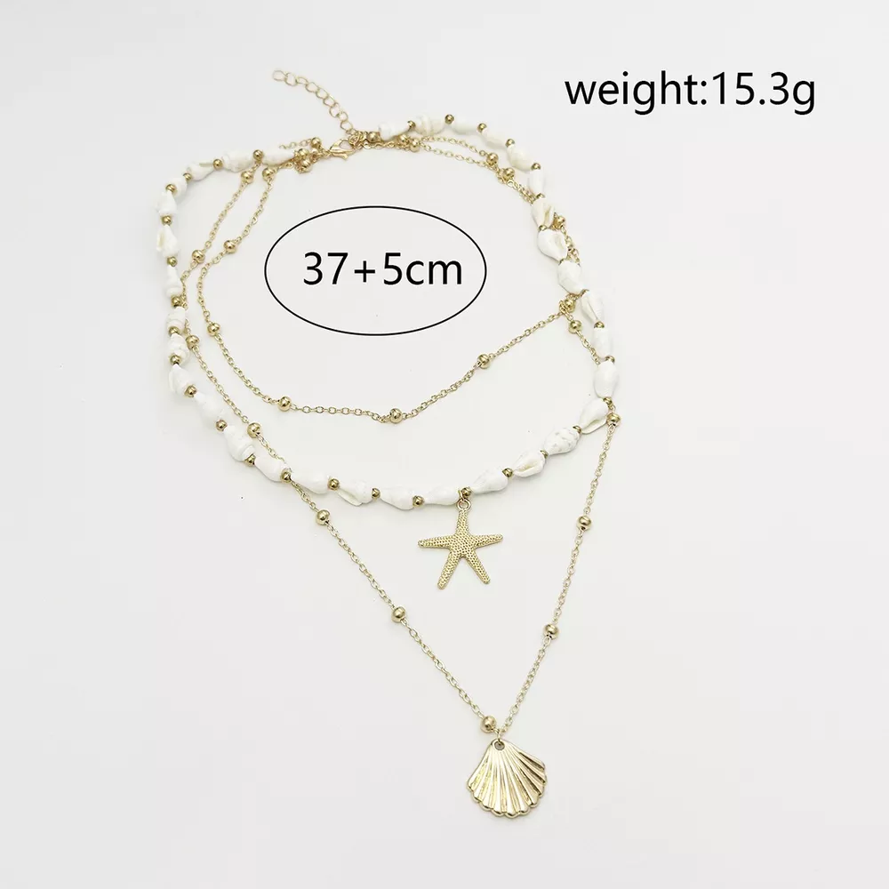 Bohemian Seashell Layered Necklace, image 6