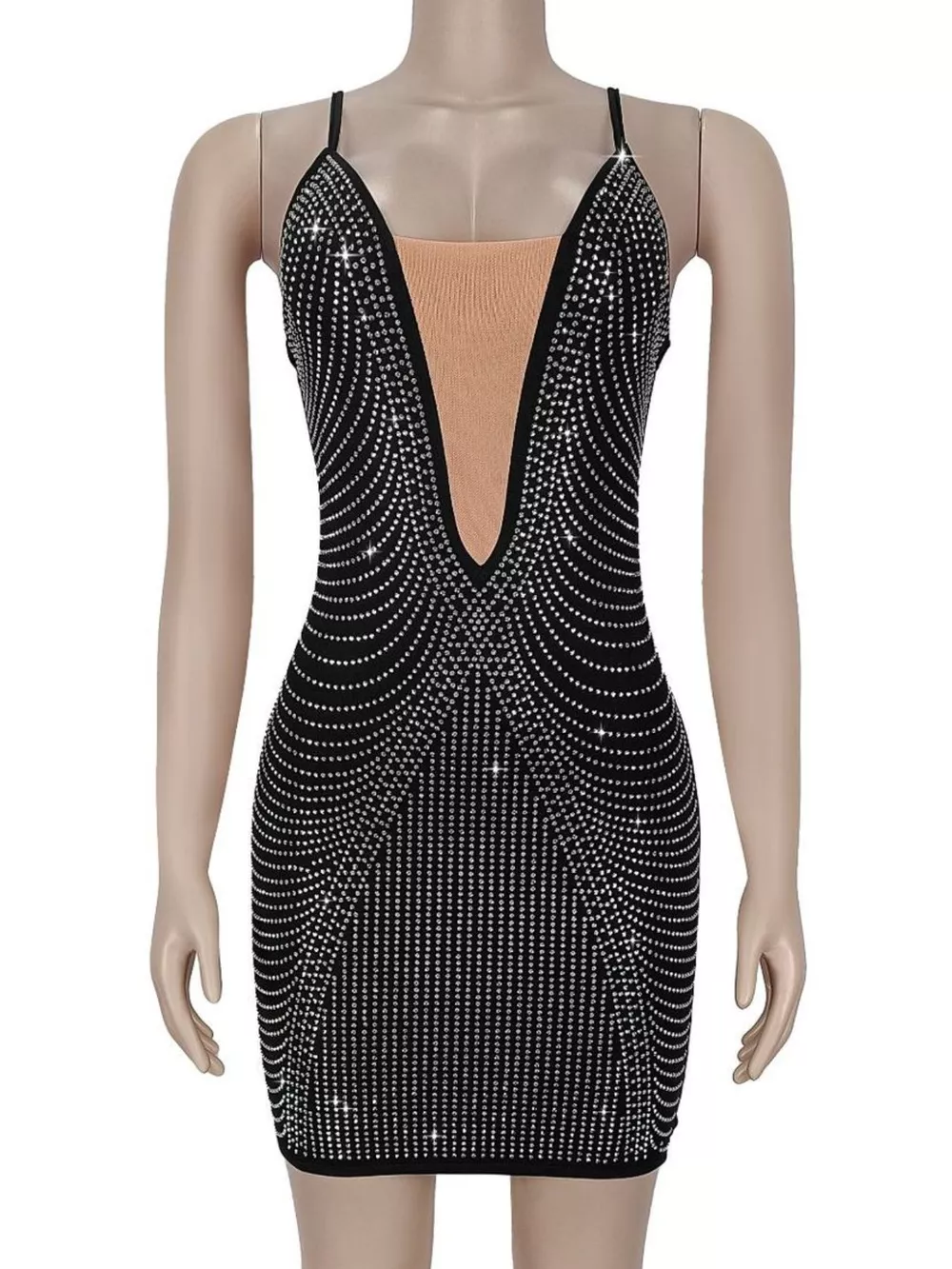 Rhinestone Spaghetti Strap Mini Dress, image 5