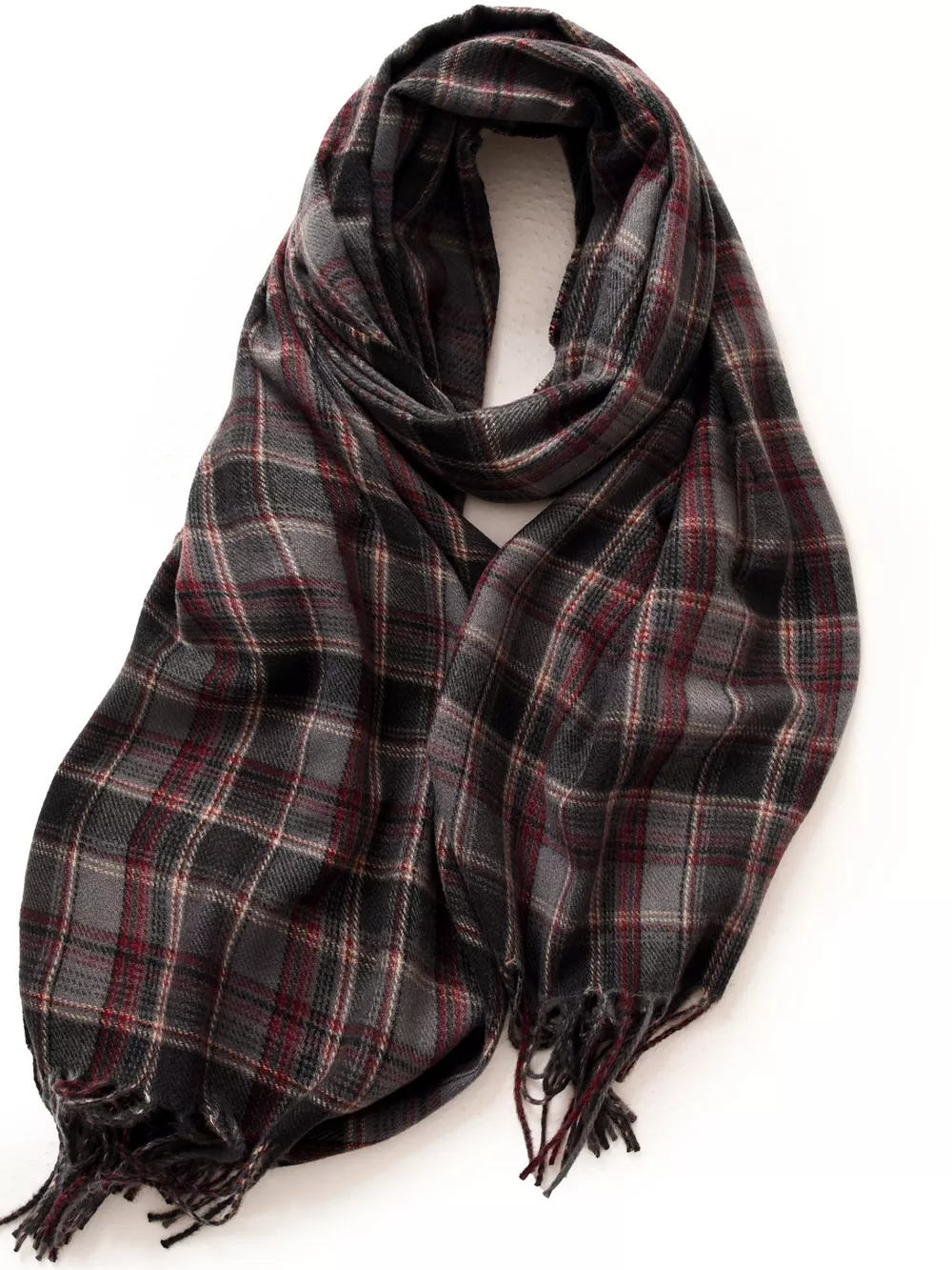 Classic Plaid Fringe Scarf, image 5