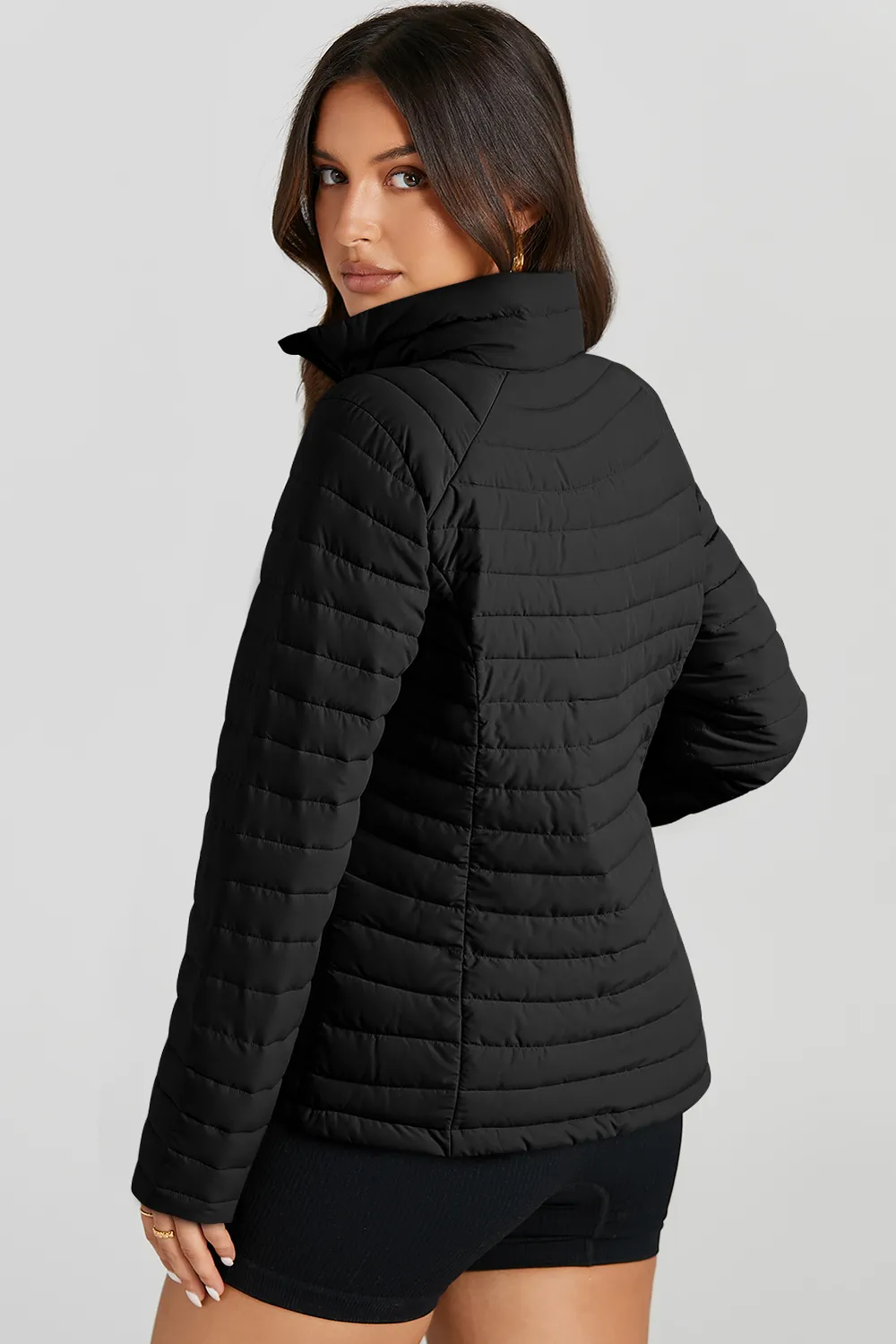 Turtleneck Zip Up Long Sleeve Jacket, image 2