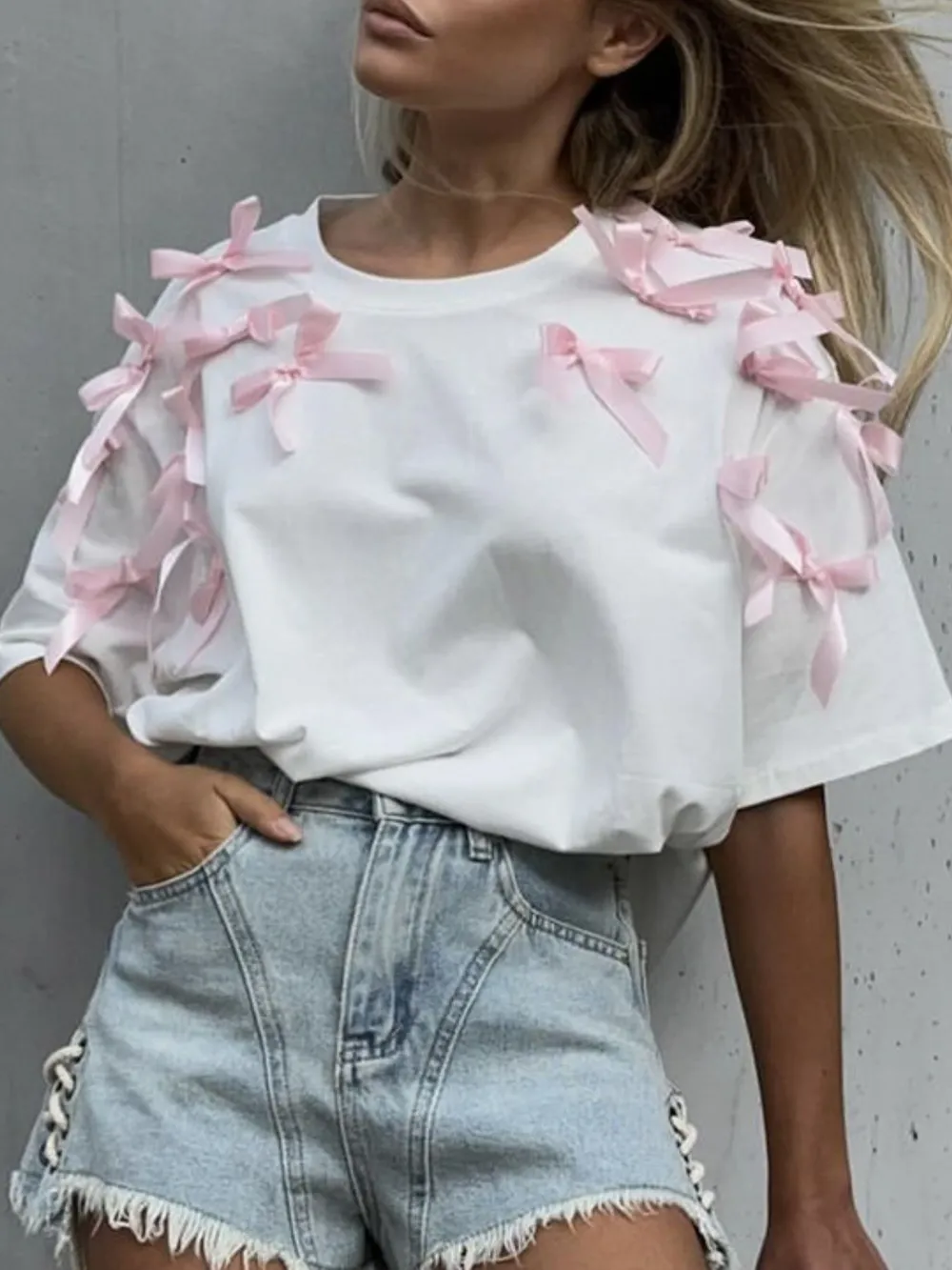 Bow Short Sleeve T-Shirt, image 2