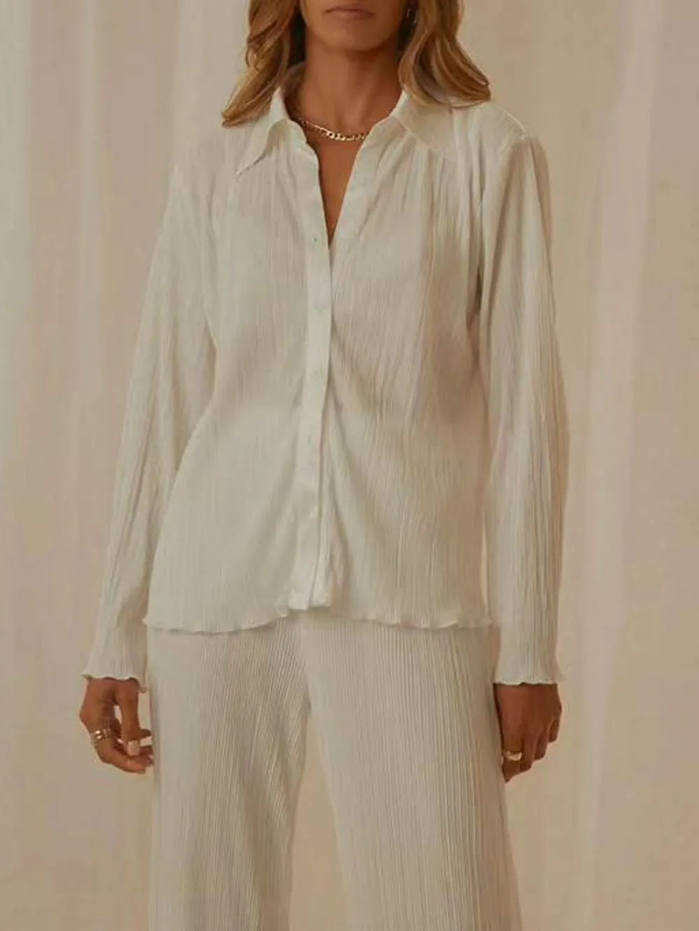 Button Up Long Sleeve Top and Pants Set, image 17