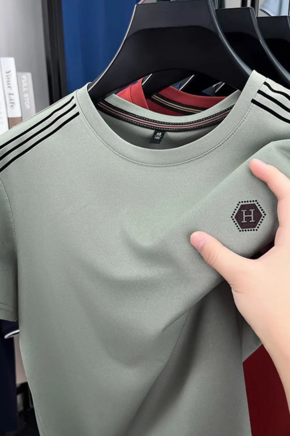 Men's Round Neck Short Sleeve T-Shirt, image 4
