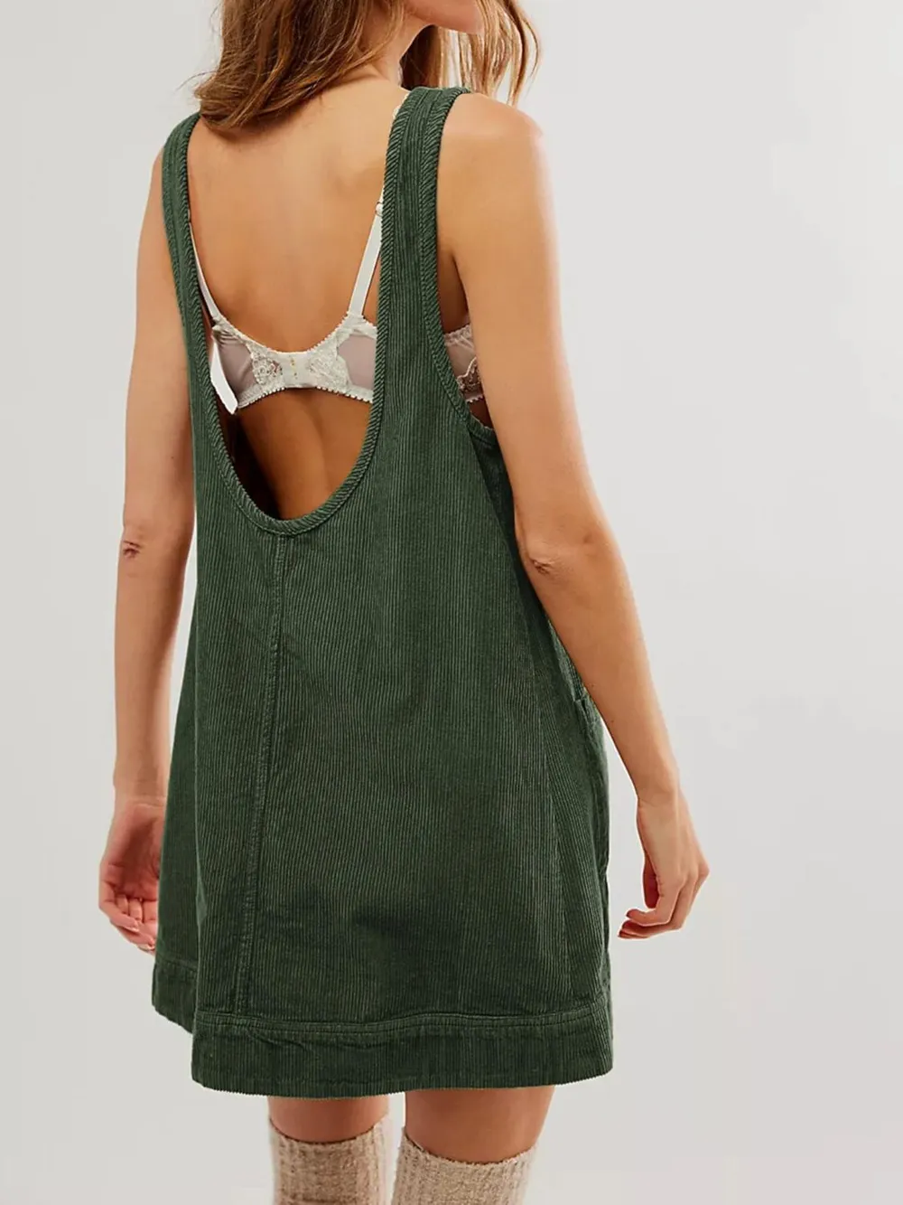 Round Neck Wide Strap Mini Dress with Pockets, image 16