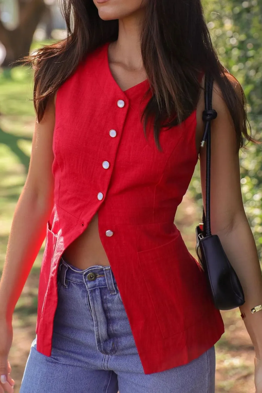 Button Down V-Neck Vest, image 12