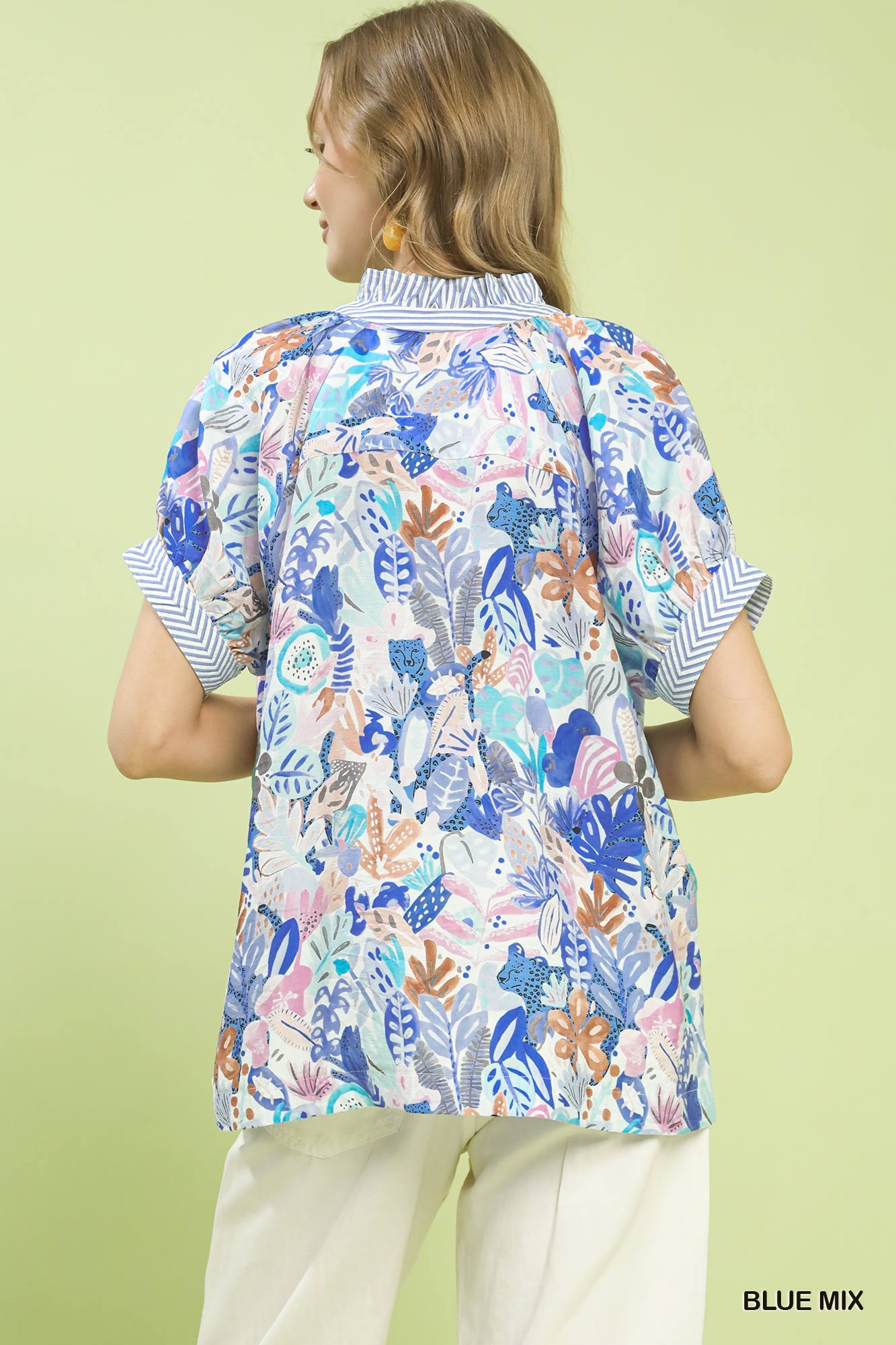 Mix Boho Printed V-Neck Top, image 3