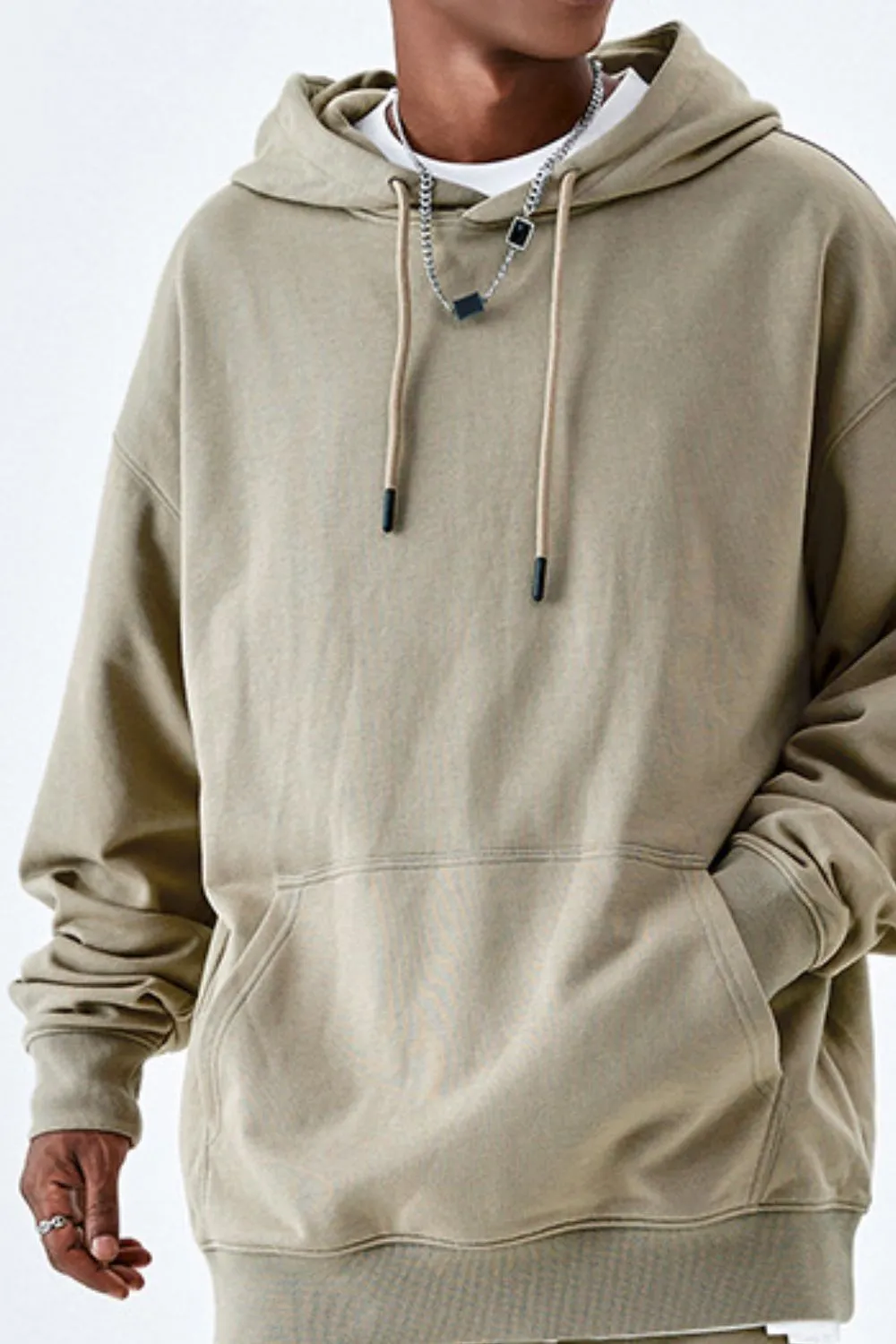 Men's Drawstring Kangaroo Pocket Hoodie, image 10