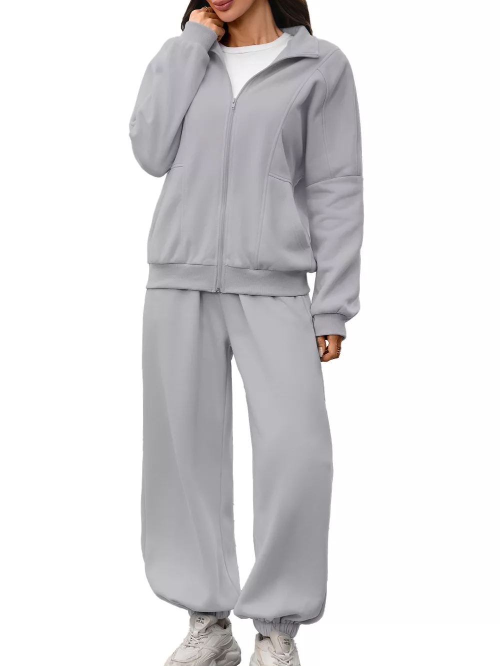 Zip-Up Long Sleeve Top and Pants Set, image 5