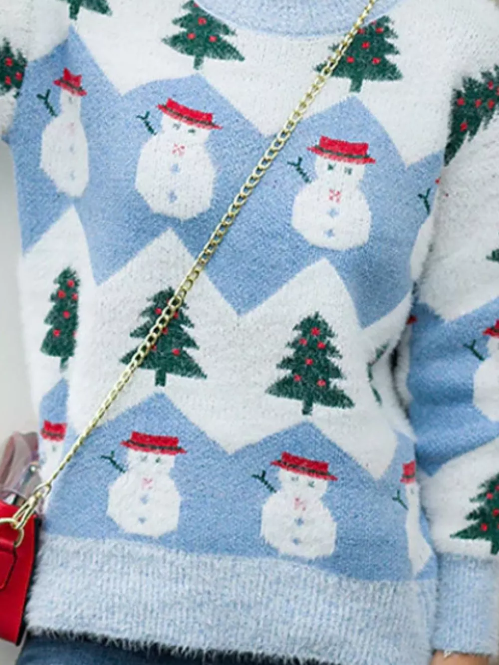 Christmas Snowman Dropped Shoulder Sweater, image 3