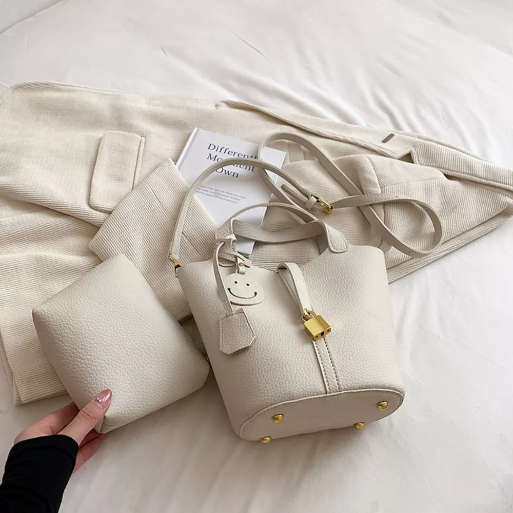 Bucket Crossbody Bag with Lock Detail, image 3