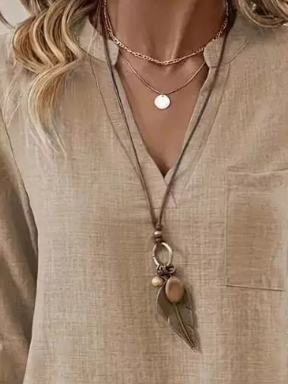 Roll-Up Sleeve Notched Blouse, image 5