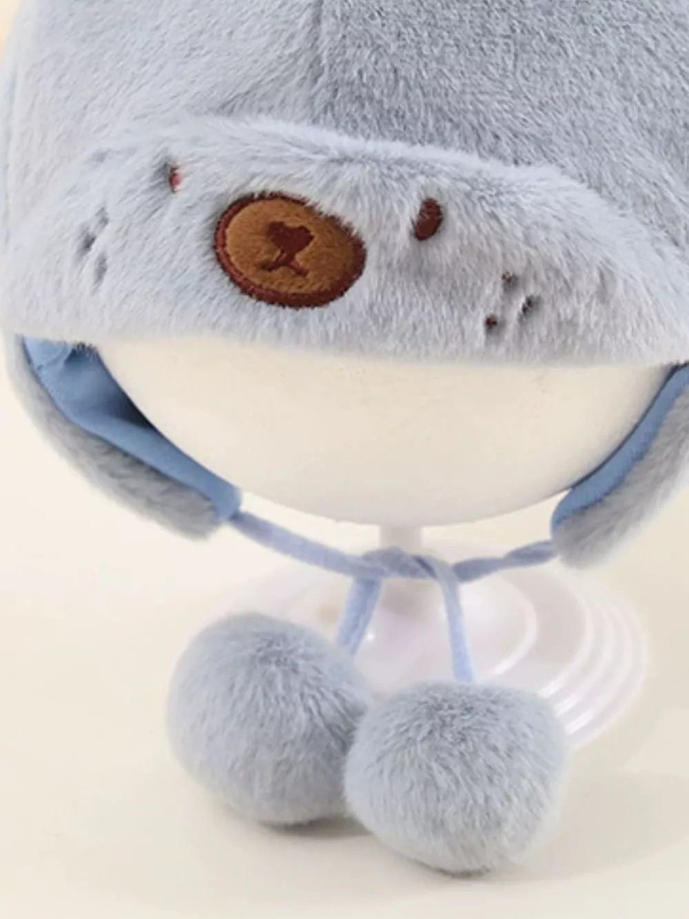 Children's Cute Bear Ear Plush Hat, image 7